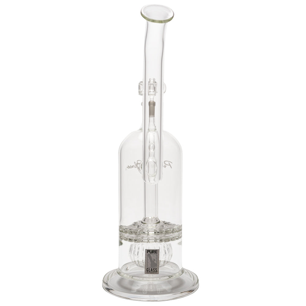 Pure Glass 18" 110mm Torus XL (2 Disc w/ Ball Perc) Trumpet Bubbler Female19mm